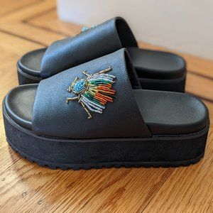 Platform slide sandal